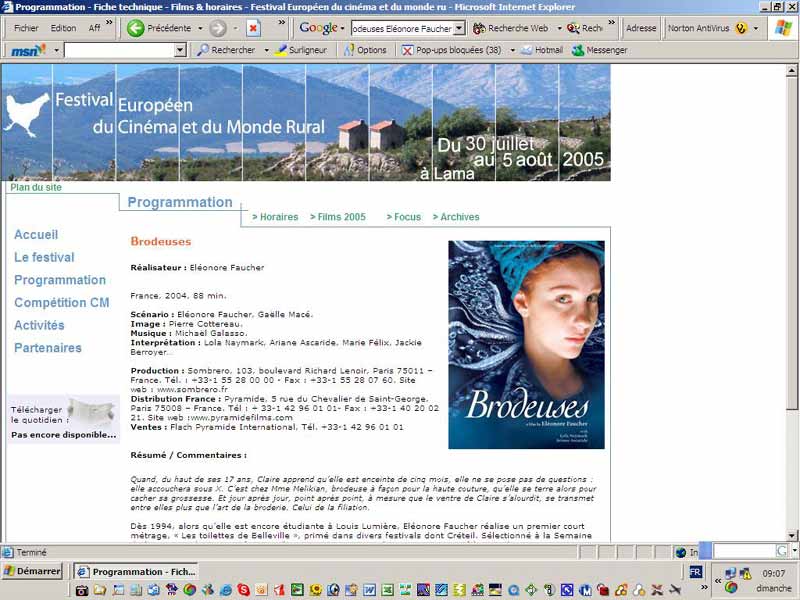 Page Web du festival Europen