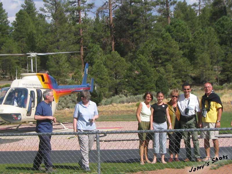 Dpart pour le survol du Grand Canyon.