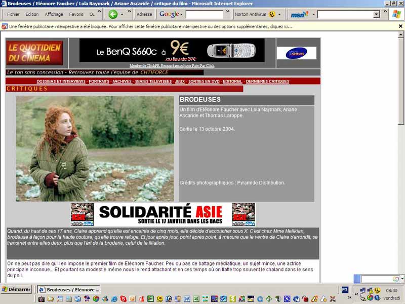 Le quotidien du Cinma