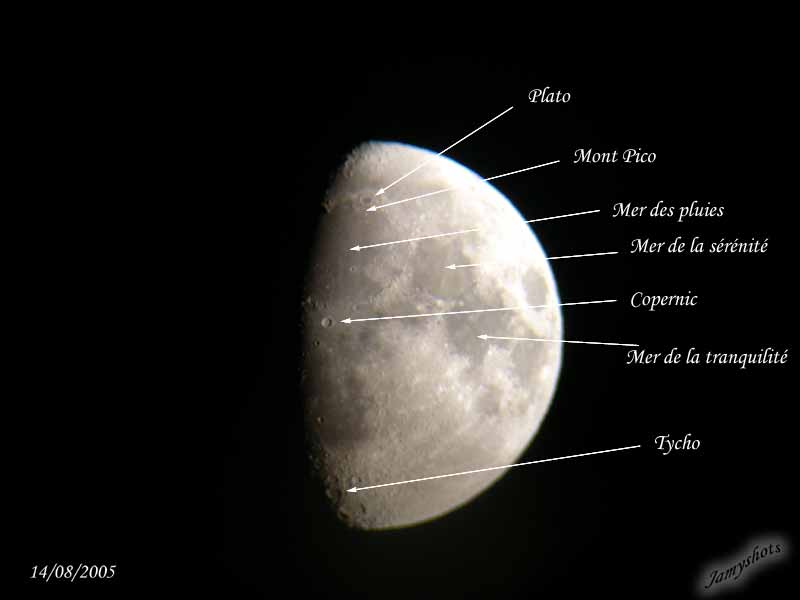 Quelques repres sur la lune