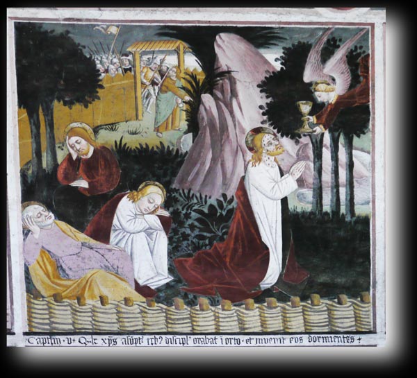 QVALITER CHRISTVS ASSVMPTIS TRIBVS DISCIPVLIS ORABAT IN HORTO ET INVENIT EOS DORMIENTES