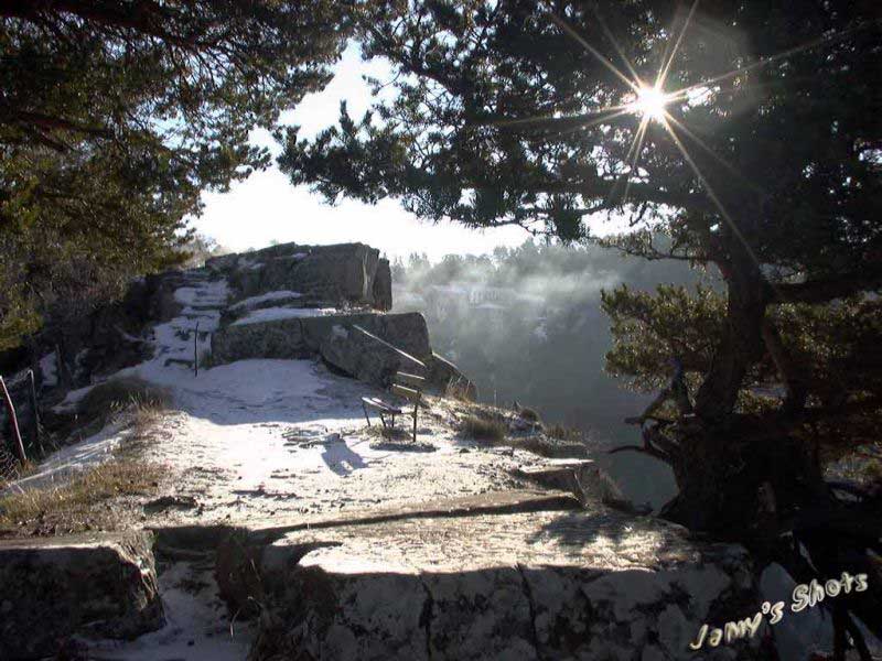 Soleil d'hiver sur la Pierre Plate de Peira Cava