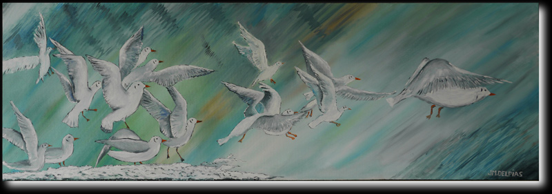 Atterrissage sur l'Yerres en hiver. D'aprs un clich de Michel Guillaumeau