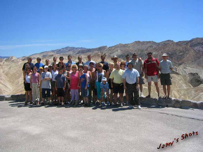 Les passagers du CO 029 le 10 Août 2003 à Zabriskie point ( Death Valley )